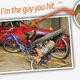 Illustration for article titled Guy Doesnt Notice The Cyclist He Hit Is Halfway Stuck In His Car